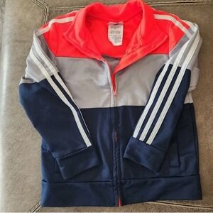 Adidas‎ Track Jacket Boys Girls Unidex Size 5 Full Zip Orange Gray Blue